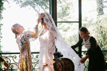 Mary Kate and Ashley Olsen have designed their first wedding dress. Image: Heather Kincaid for Vogue.