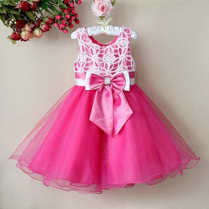 Pink flower girl dress