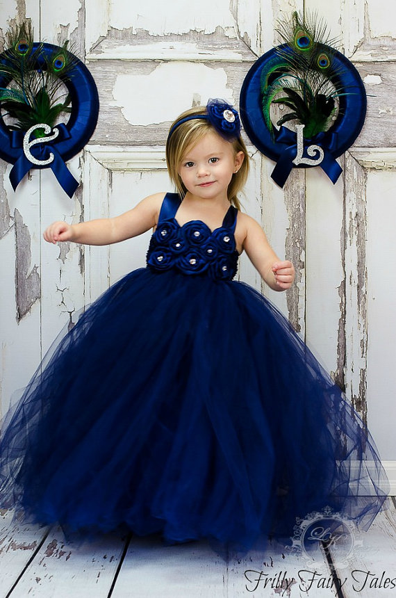 Something blue flower girl dress