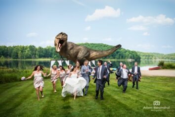 Jeff Goldblum in a Jurassic Park wedding photo
