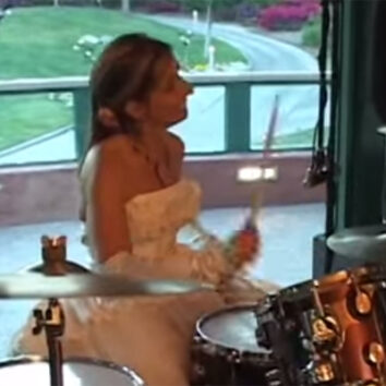 Drumming bride