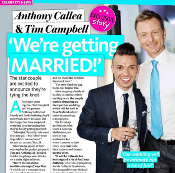 Anthony Callea and Tim Campbell engaged