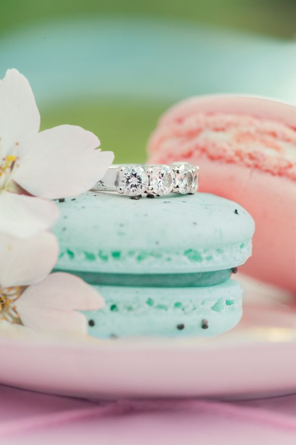 Cherry blossom pink and Tiffany blue wedding theme. Image: L’Estelle Photography