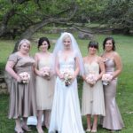 Angela and her bridesmaids, which included Phil's sister, best-selling artist Kate Ceberano