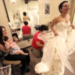 Jessica Varga being fitted for the wedding dress she wore on her big day