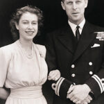 The official engagement shot of Princess Elizabeth and Prince Philip of Greece and Denmark.