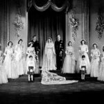 The Queen's official wedding portrait was taken in the Throne Room at Buckingham Palace.