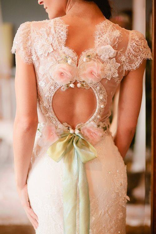 ornate wedding gown with beautiful back