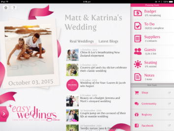 Easy Weddings free wedding planner iPad app 1