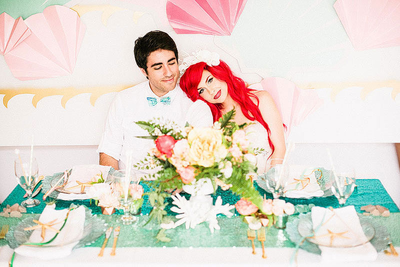 Little Mermaid themed wedding. Image: Mark Brooke.