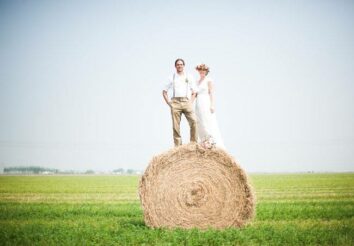 bridal party - farm wedding