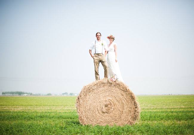 bridal party - farm wedding