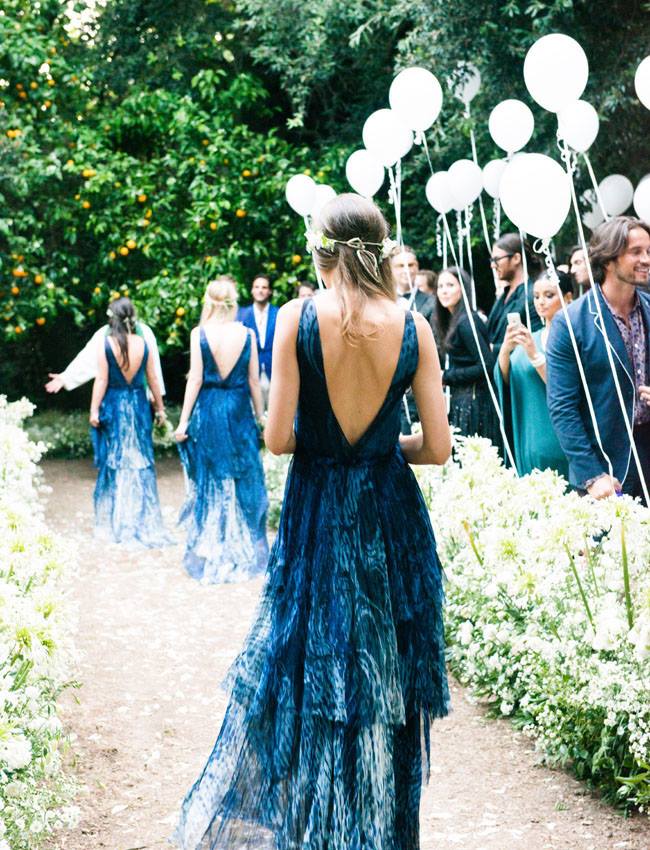 blue bridemsiads dresses