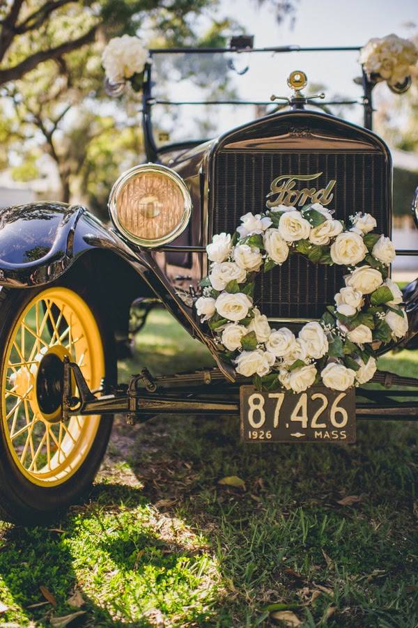 vintage wedding getaway cars