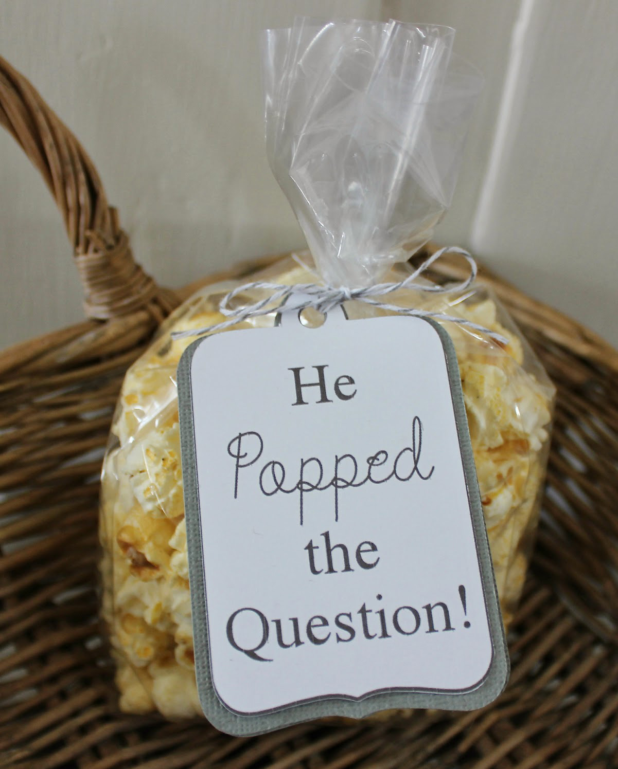 he popped the question popcorn bags