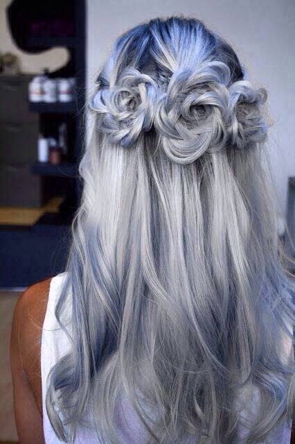 bridal hair - braided rosettes