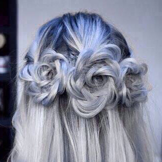 bridal hair - braided rosettes