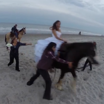 bride thrown from horse