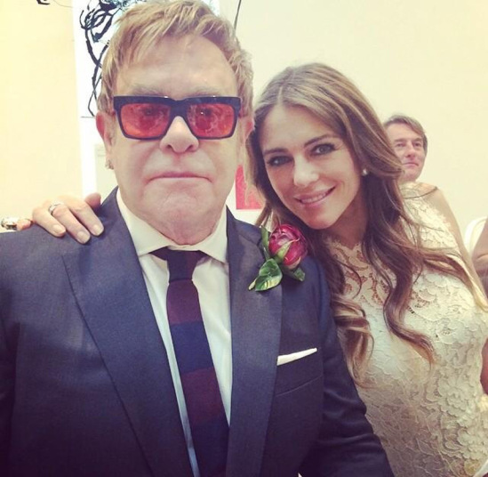 Elton and Liz Hurley. 