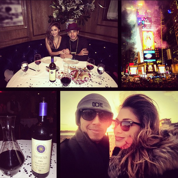 Lewis Hamilton shared the picture above on his Instagram page with the caption: #latergram Merry New Year!!! @nicolescherzy & I are wishing you all success & happiness in 2015 #NYC #blessings #GodBless