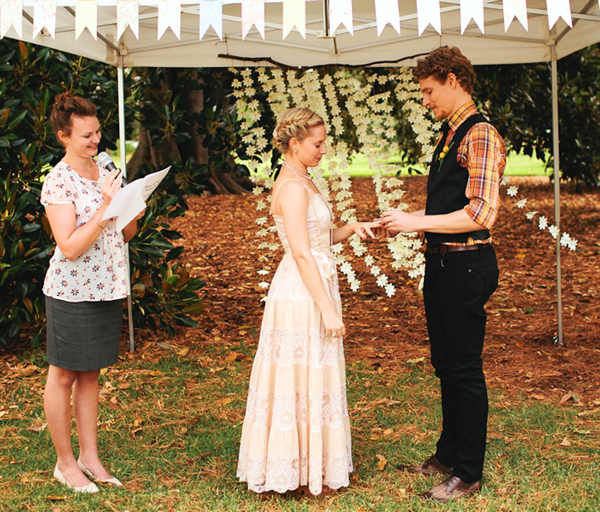 Wedding backyard elopement celebrant