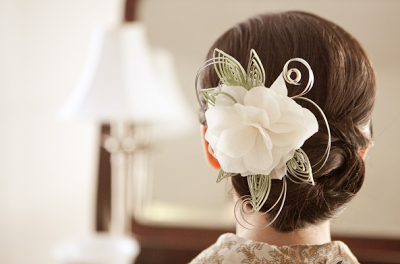 origami wedding hair accessory