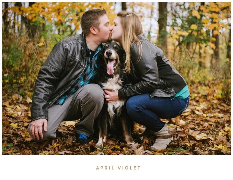 engagement photo with the pooch