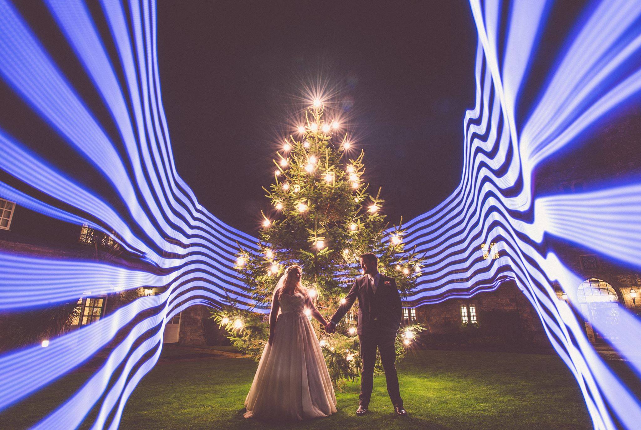 light painting in wedding photography