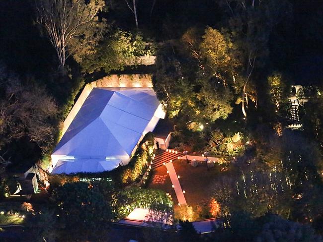 Flowers and candles galore were delivered to the couple's Beverly Hills home and guests partied into the night. Image: Splash News