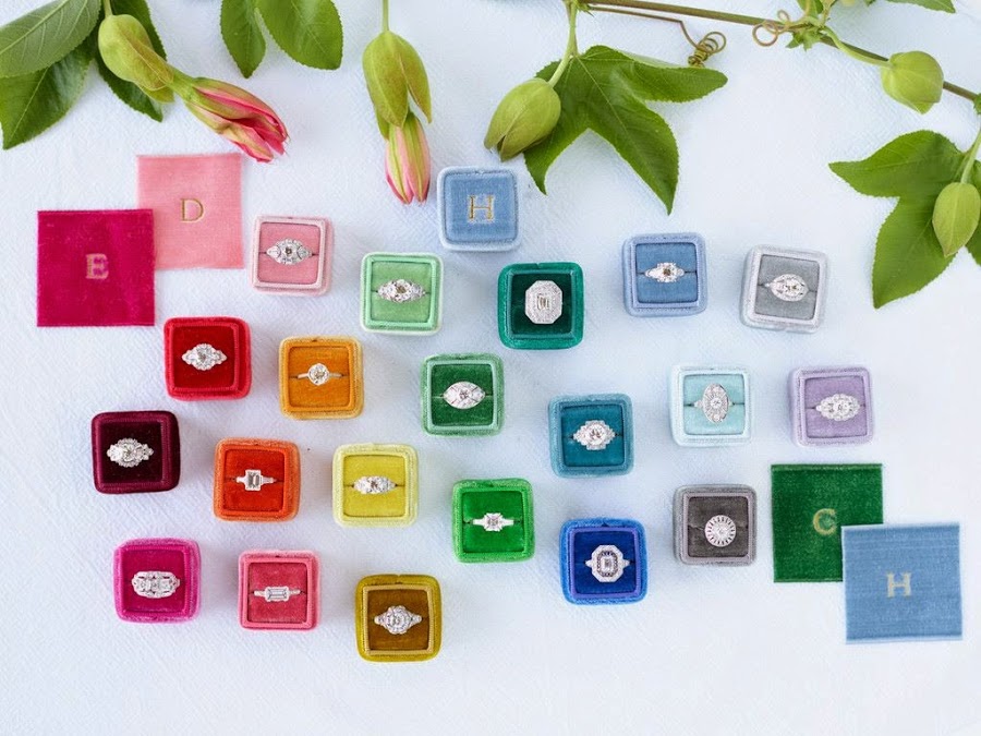 colourful vibrant ring boxes