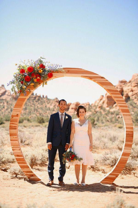 Interesting wedding arch
