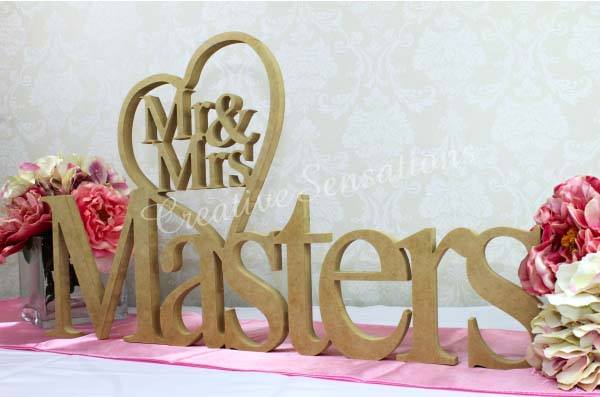 tailor-made wooden sign bridal table