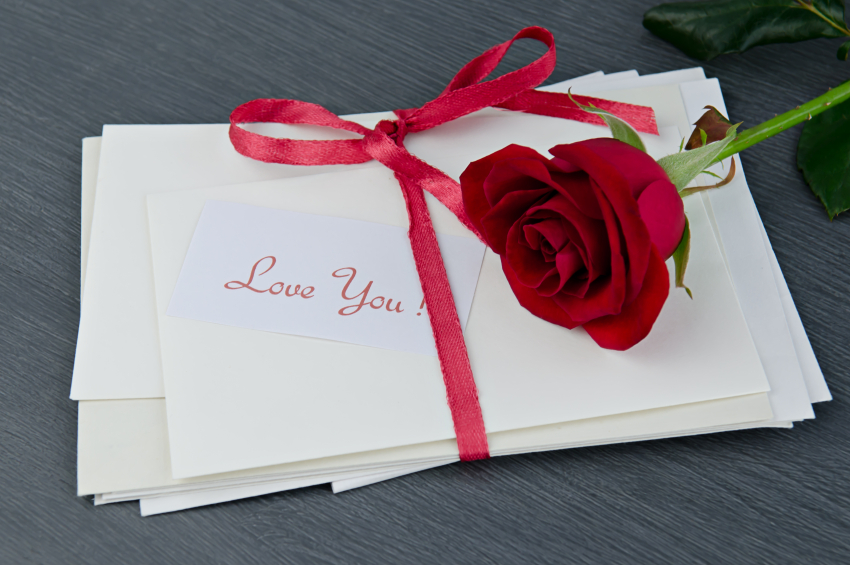 Envelopes with love you message