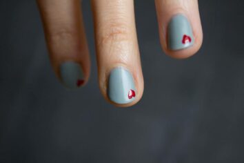 Wedding nail art - hearts