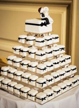 Pre-cut wedding cake