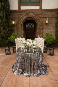 Wedding reception table setup