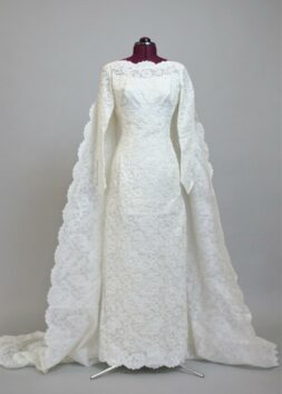 hand sewn vintage lace wedding gown