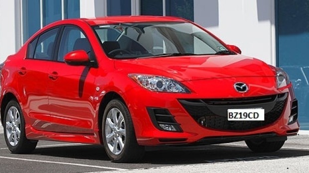 A red Mazda 3 sedan, similar to the one driven by Stephanie Scott. Image: NSW Police