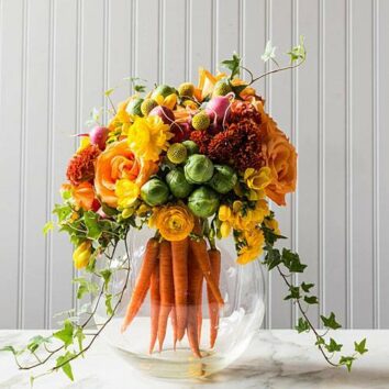 wedding decor - carrots in a vase