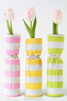 vases wrapped in fabric