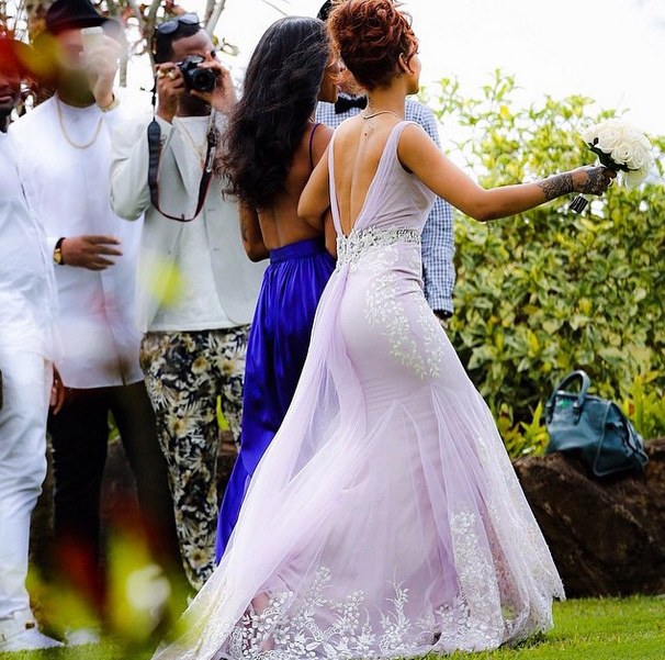 Rihanna as a bridesmaid at friend's wedding