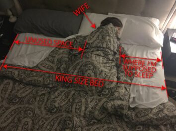 King size bed space chart