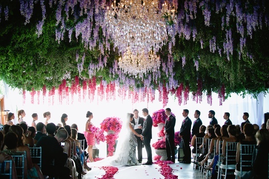 suspended wedding decor