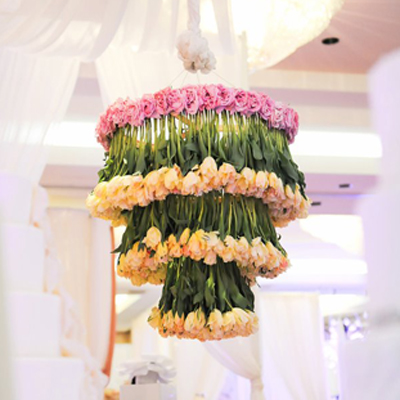 suspended wedding decor
