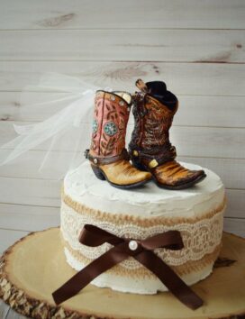 Cowboy boots cake topper