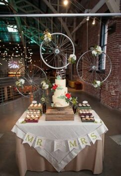 Biker's wedding decorations