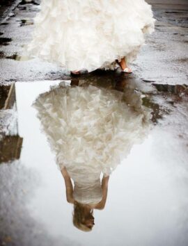 Rainy day wedding photo
