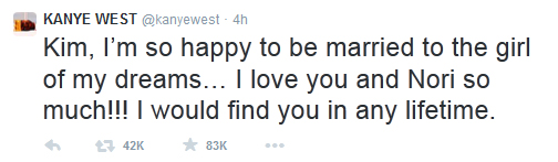 kanye west's first wedding anniversary message to wife kim kardashian west
