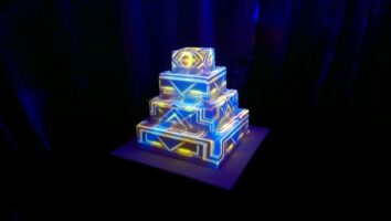 Wedding cake - with lights and projectors