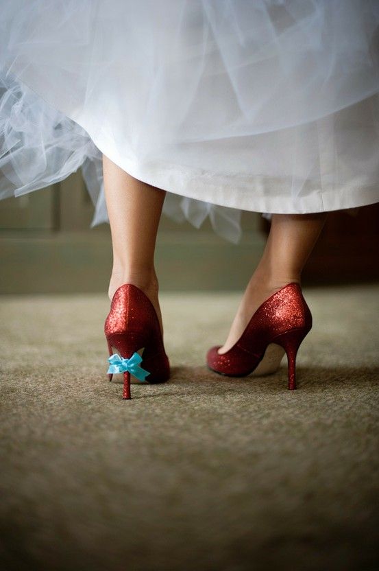 Something Blue Wedding Ideas - Blue Ribbon on Shoe - Cover